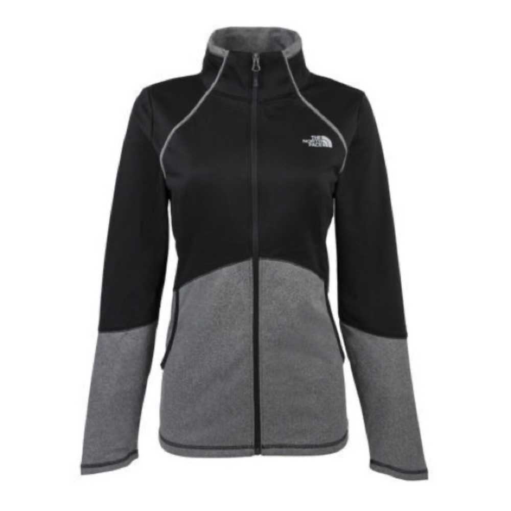 The North Face Black and Gray Ski Jacket with High Collar